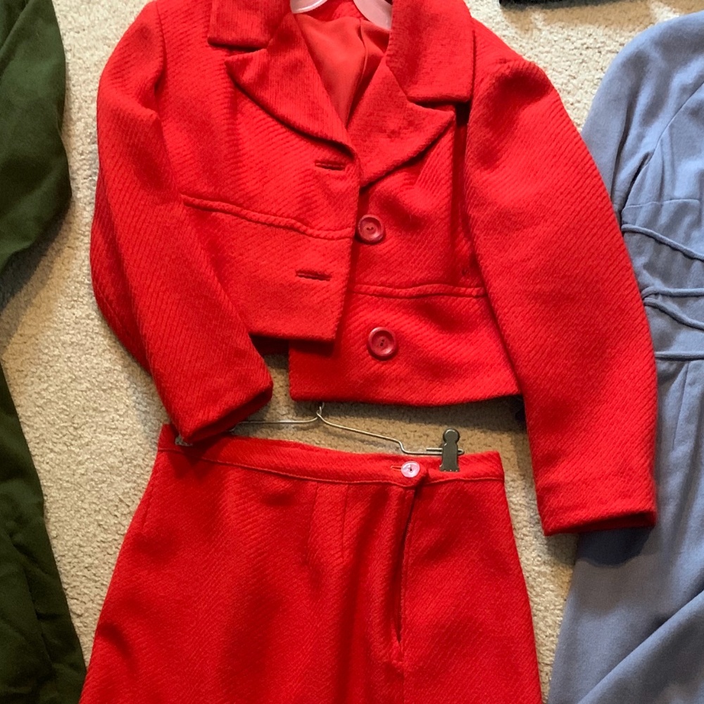Vintage red skirt and jacket